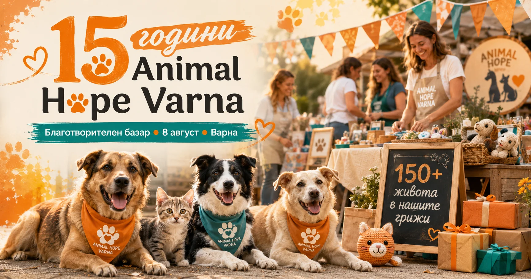 15 години Animal Hope Varna: рожден ден, на който подаръците са за 150 животни
